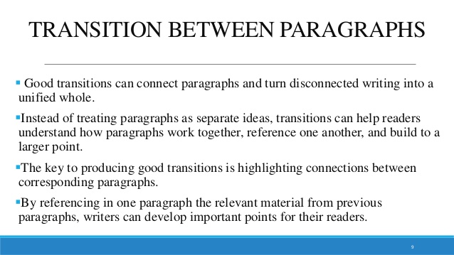 Good transitions for essays